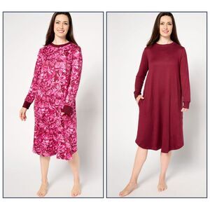 Stan Herman Women's Sleepwear Sz M Double Brushed Sweater Knit of Red A652745